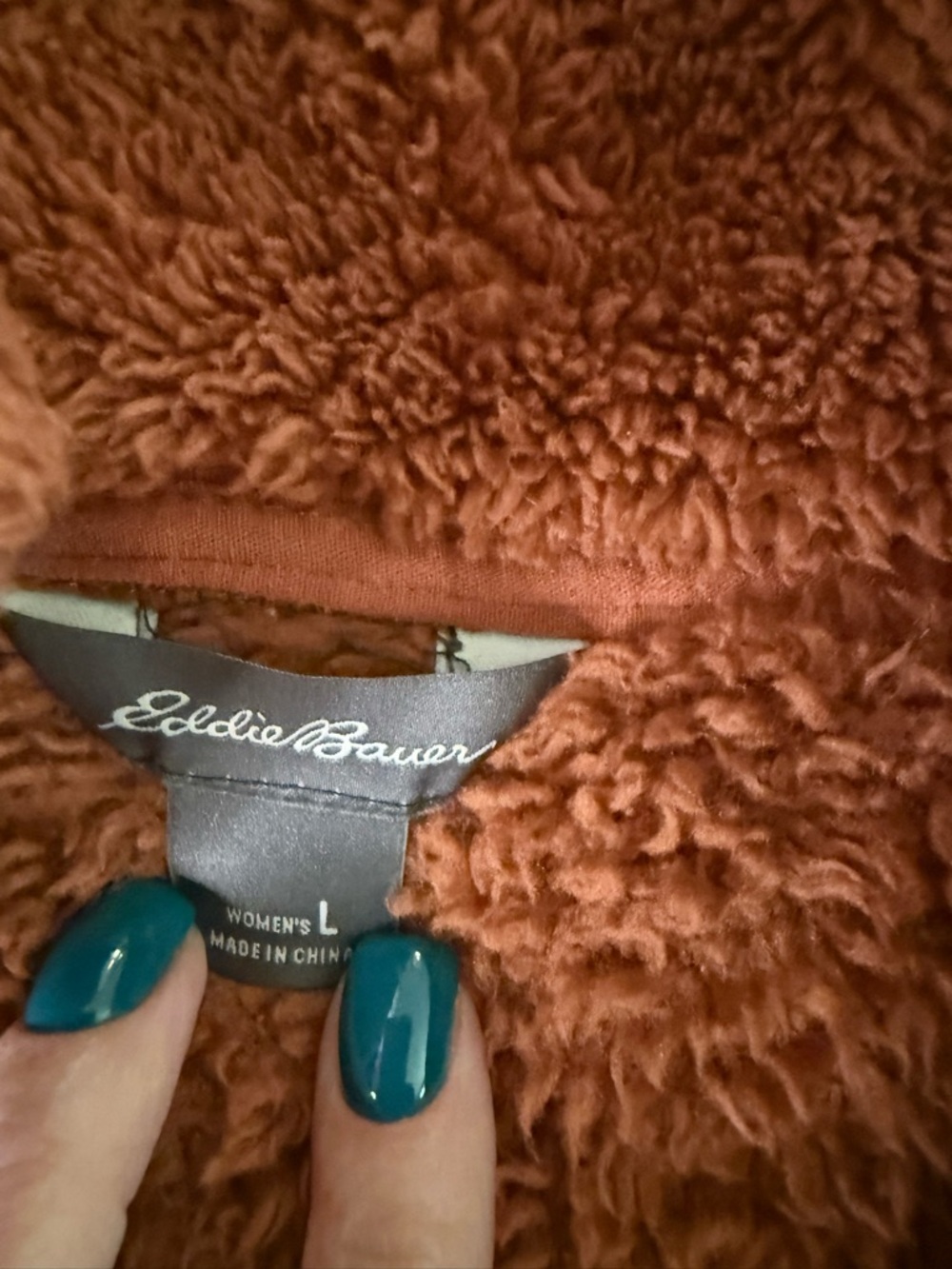 Eddie‎ Bauer Rust Teddy Fleece Pullover - Picture 3 of 4